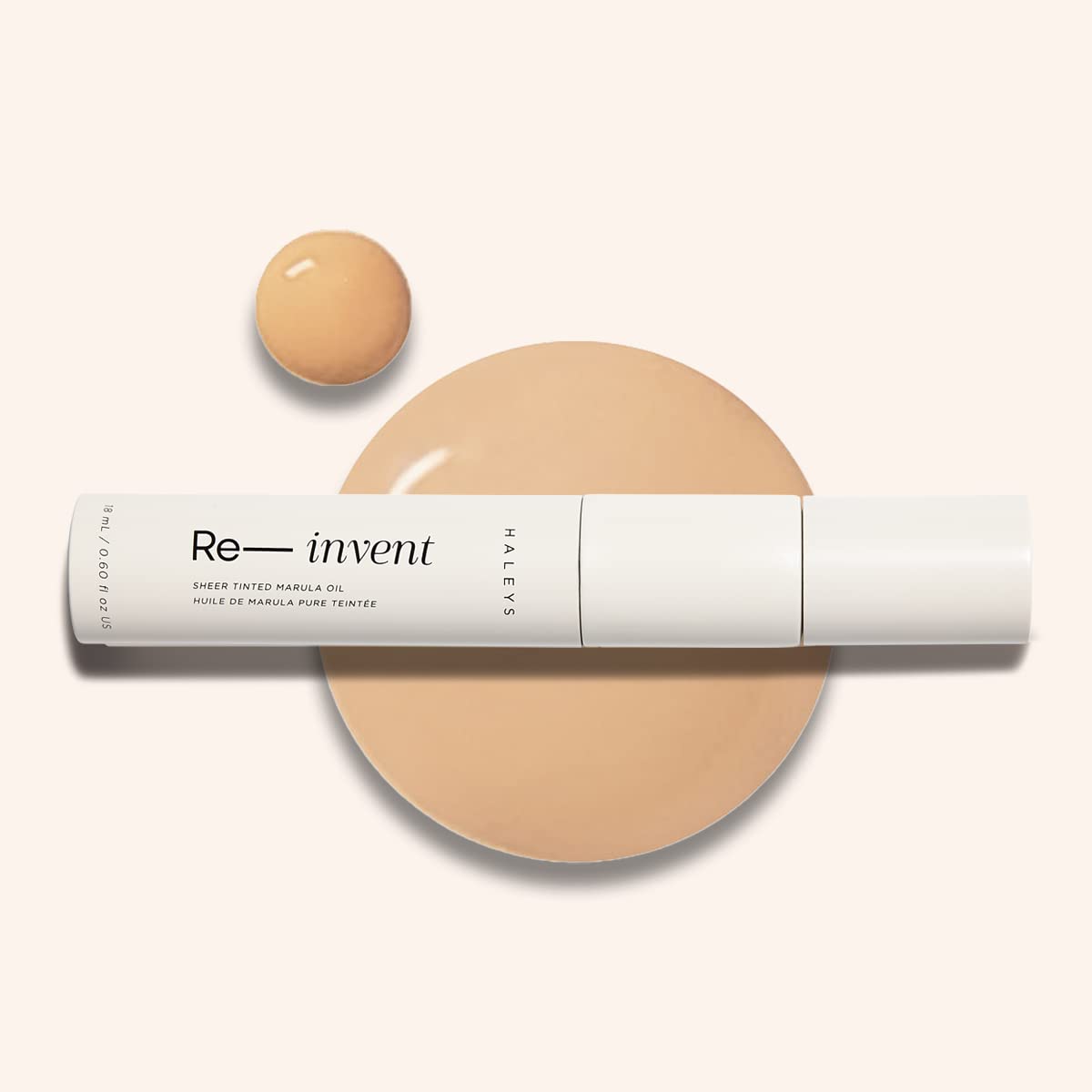 HALEYS Re-invent Sheer Tinted Marula Oil (Dark Neutral), Skin Tint, Tinted BB Moisturizer, Tinted Foundation, Face Oil, Hydrate Skin, Flexible Shades, Low to Med Coverage, For All Skin Types