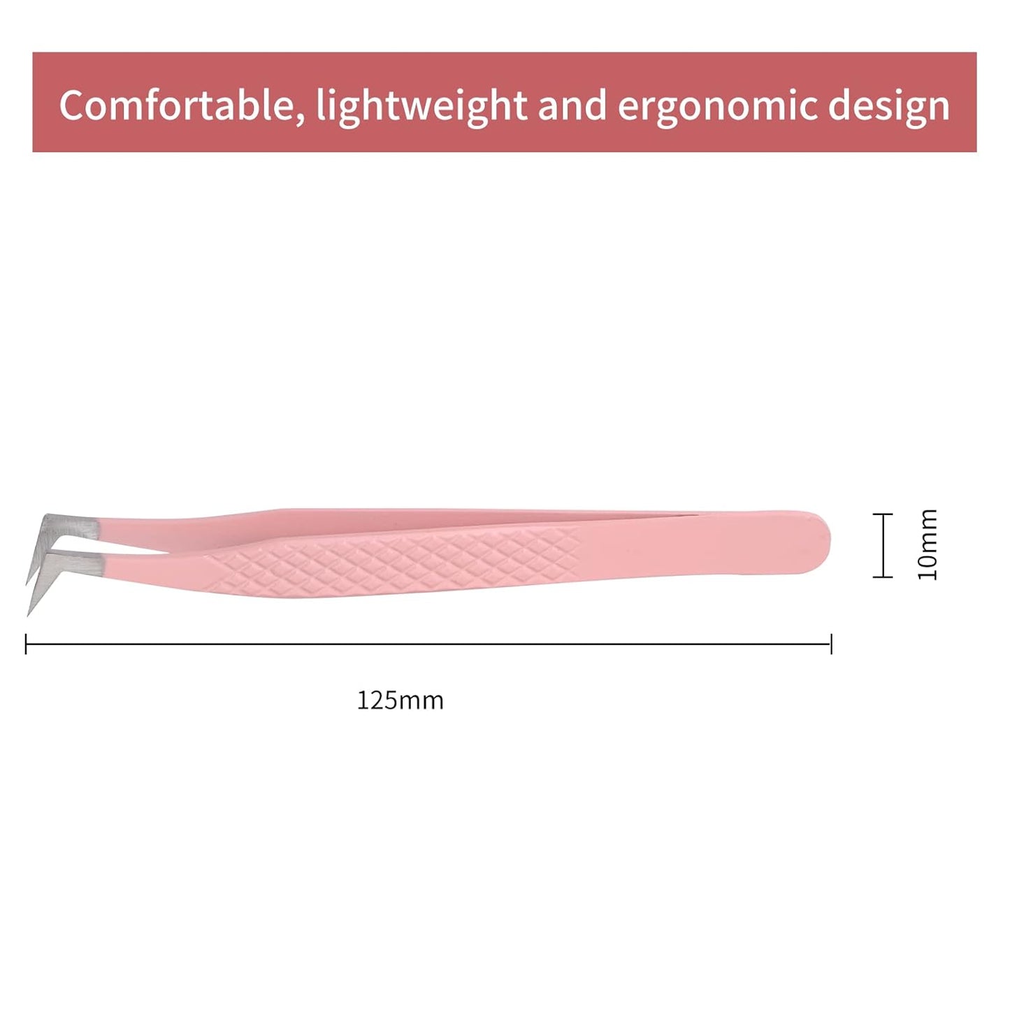 Lash Extension Tweezers Stainless Steel Volume Lash Tweezers Curved Precision Tweezers 90 Degree Angle Boot Great for Larger Fans Eyelash Extension Tweezers Professional