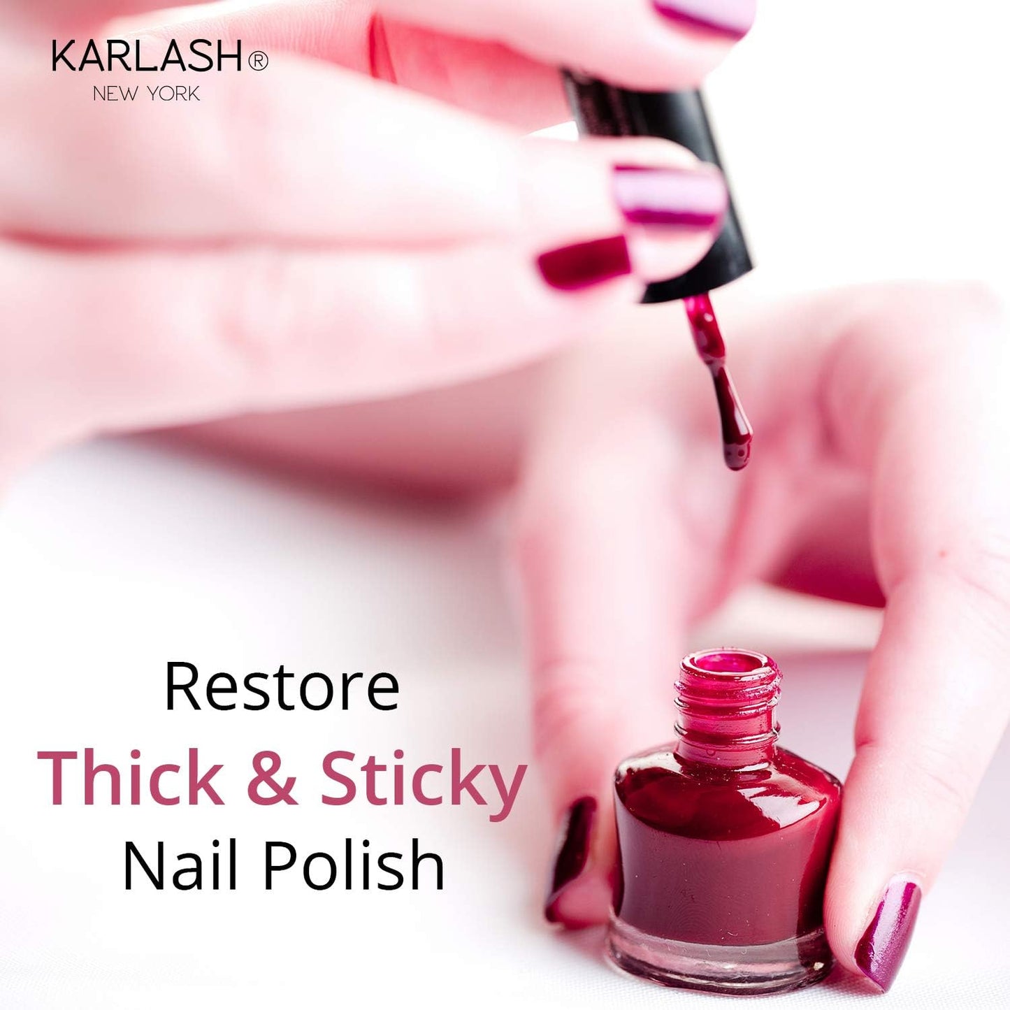 Karlash Professional Nail Polish Thinner 4 oz - Restore thick and sticky nail polish (Refill 4 oz)