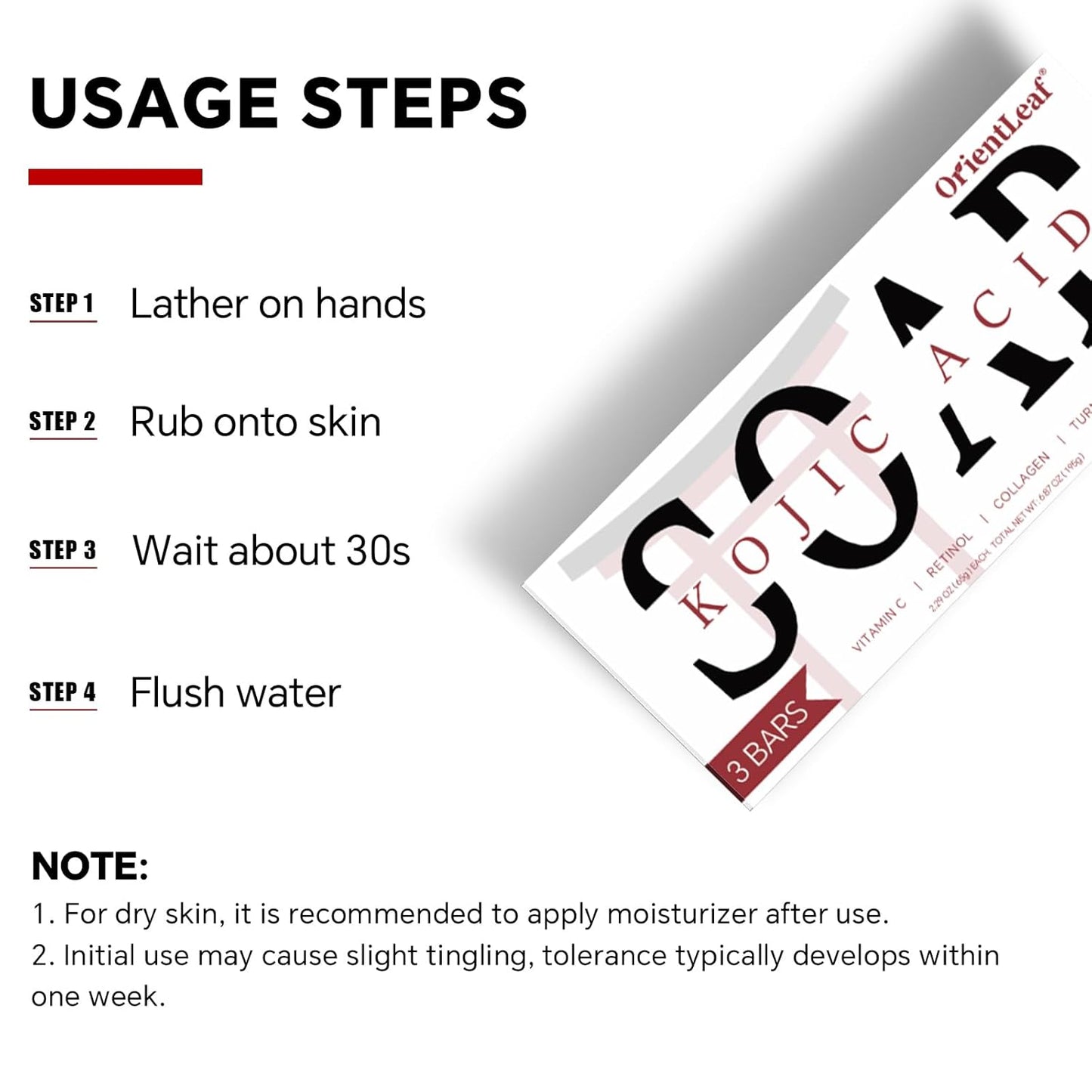 Kojic Acid Soap, Turmeric Soap Bar for Dark Spots, Fresh Citurs Scent, Gentle for Face and Body Wash with Vitamin C, Shea Butter, Retinol, Olive Oil, Collagen (3 PACK)