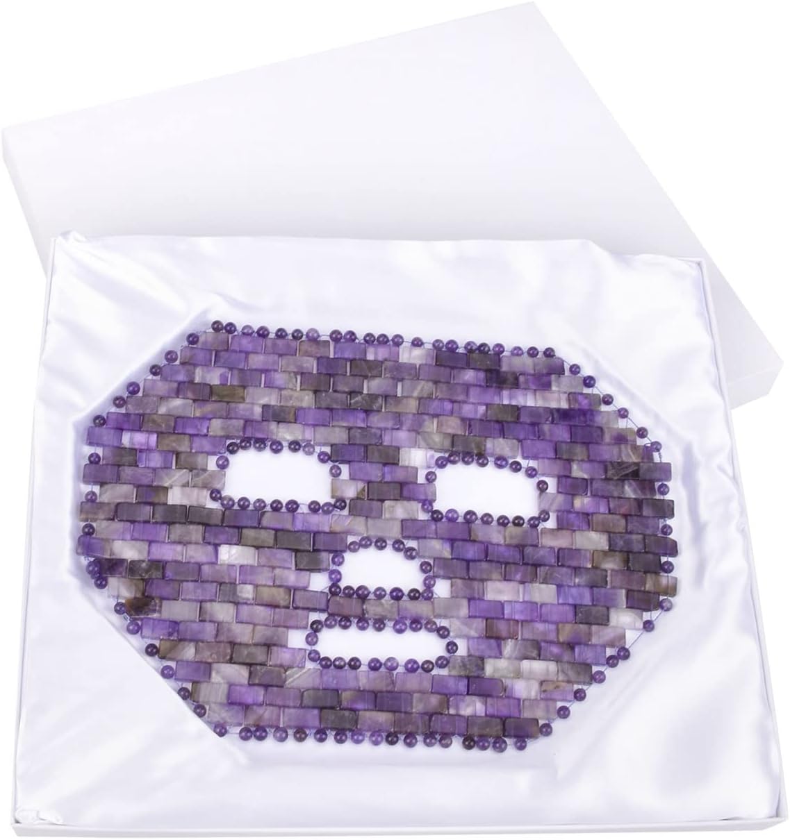 Jade Facial Mask|100% All Natural Jade Sleep Mask|Diminish Puffiness|Soothe Eye Fatigue (Purple)