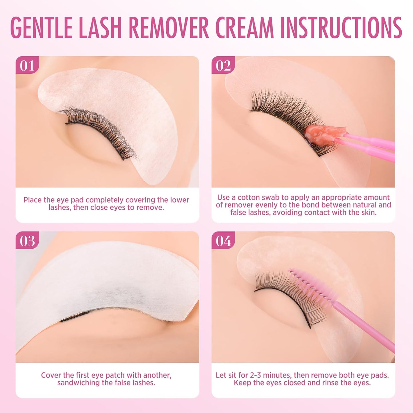 LASHVIEW Eyelash Extension Remover Cream - 1-3 Minutes Fast & Gentle Removal, Low Irritation Gel Texture for Sensitive Skin, Infused with Lily, 10g