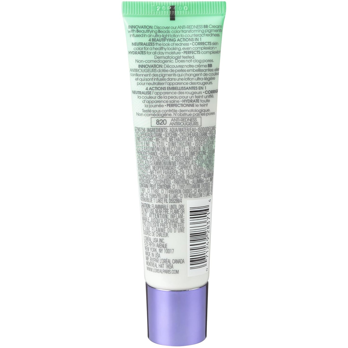 L'Oréal Paris Makeup Magic Skin Beautifier BB Cream Tinted Moisturizer, Anti-Redness, 1 fl oz, 2 Count