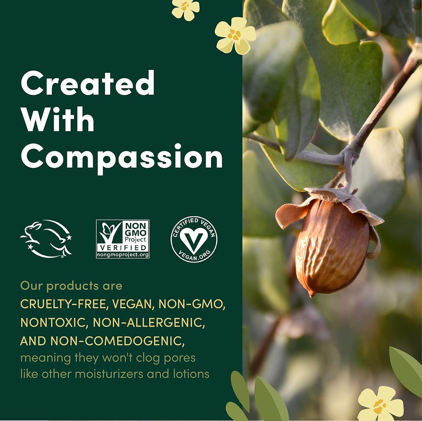 HobaCare Unrefined Jojoba Oil for Skin Care, Hair, Beard Conditioning, Scalp Massage - 100% Pure Carrier Oil for Perfume or Soap Making - Natural, Vegan, Hexane Free, Long Shelf Life (32 oz)