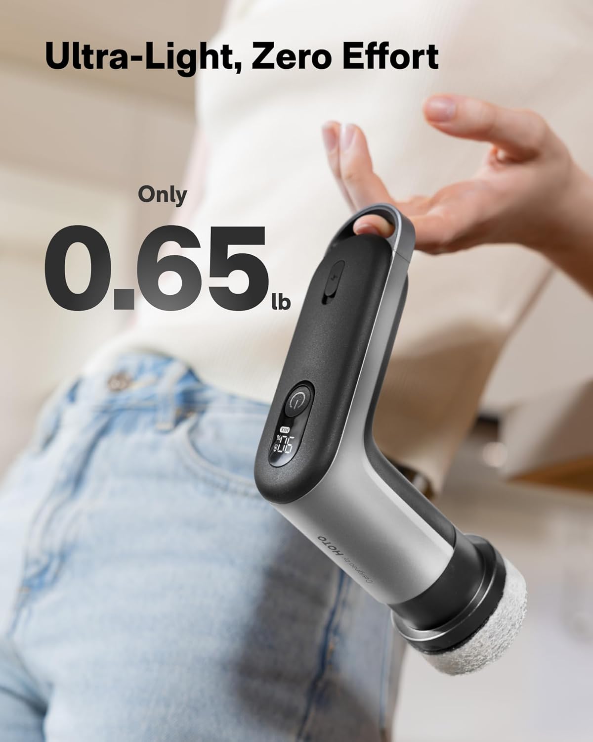 HOTO Grip™ Cordless Electric Spin Scrubber, IPX7 Waterproof, Lightweight at 0.65 lb with 6 Brush Heads, Powerful Cleaning Scrubber, for Bathroom, Kitchen, Tile, Shower