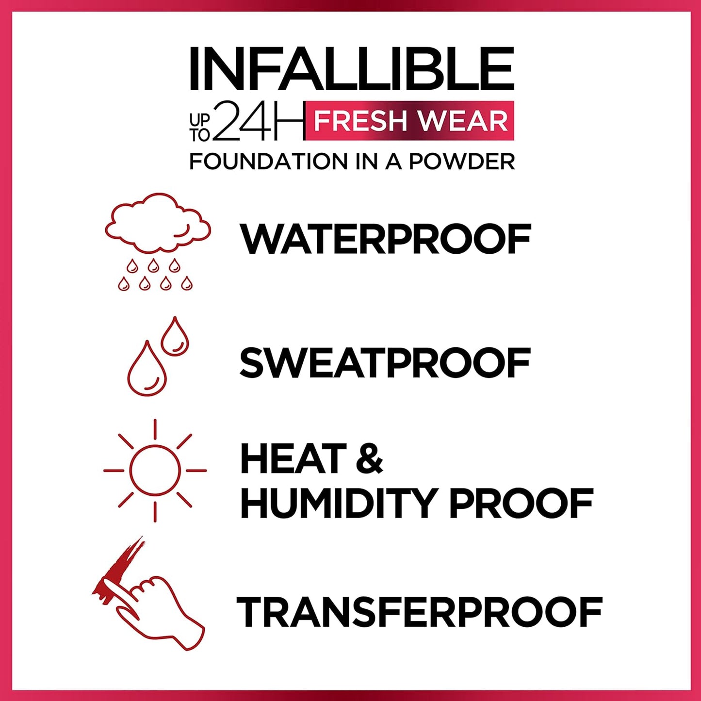 L'Oreal Paris Makeup Infallible Fresh Wear Foundation in a Powder, Up to 24H Wear, Waterproof, Deep Amber, 0.31 oz.