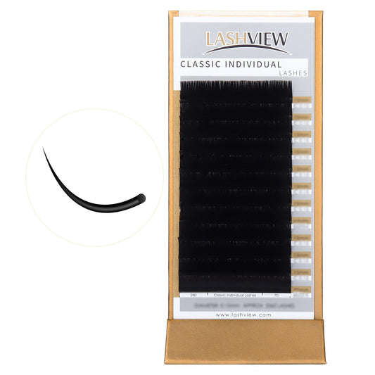 LASHVIEW Individual Eyelash Extensions, Premium Mink Lashes, 0.15 Thickness C Curl 11mm, Soft Application-Friendly, Natural Semi Permanent Eyelashes