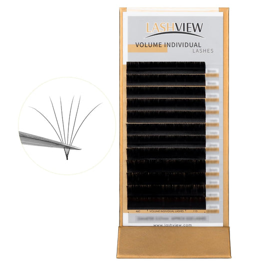 LASHVIEW 0.07 Thickness D Curl 8-15mm Mixed Tray Eyelash Extensions Individual Lash Extensions Semi-permanent Pure Korean Silk lashes Soft Application for Professional Salon Use