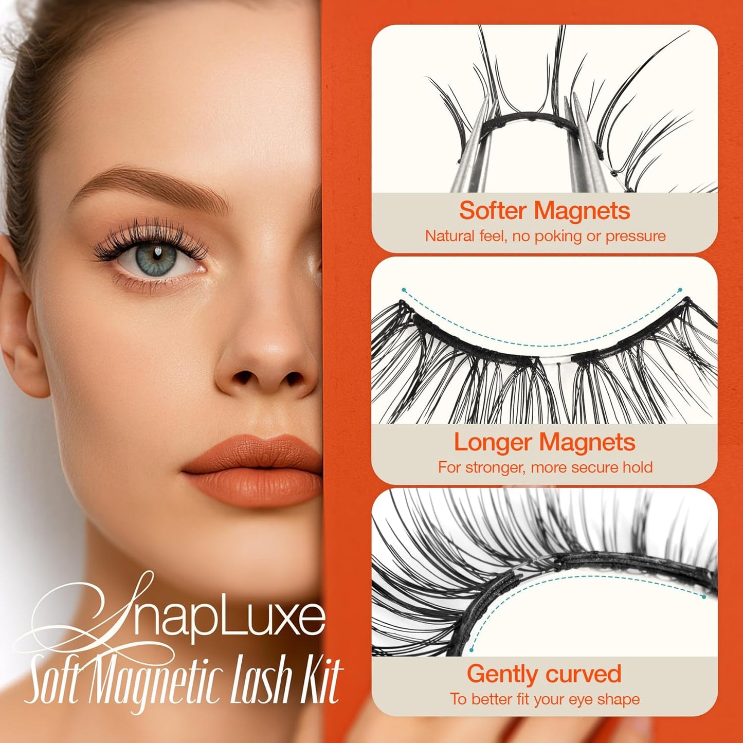 LASHVIEW Magnetic Eyelashes with Applicator, Soft Magnetic Lashes Natural Look Comfortable & Secure Fit Easy to Apply Reusable(XYT14)