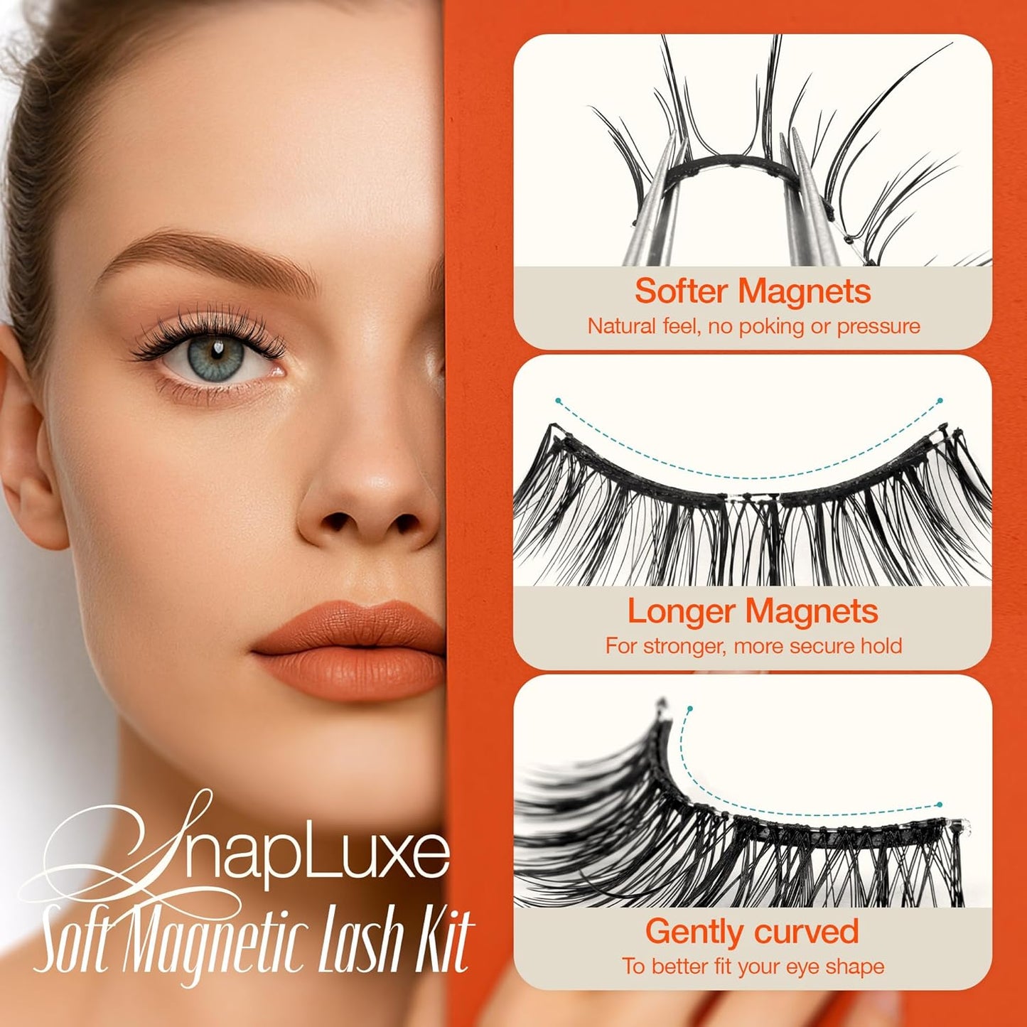 LASHVIEW Magnetic Eyelashes with Applicator, Soft Magnetic Lashes Natural Look Comfortable & Secure Fit Easy to Apply Reusable(XYT01)