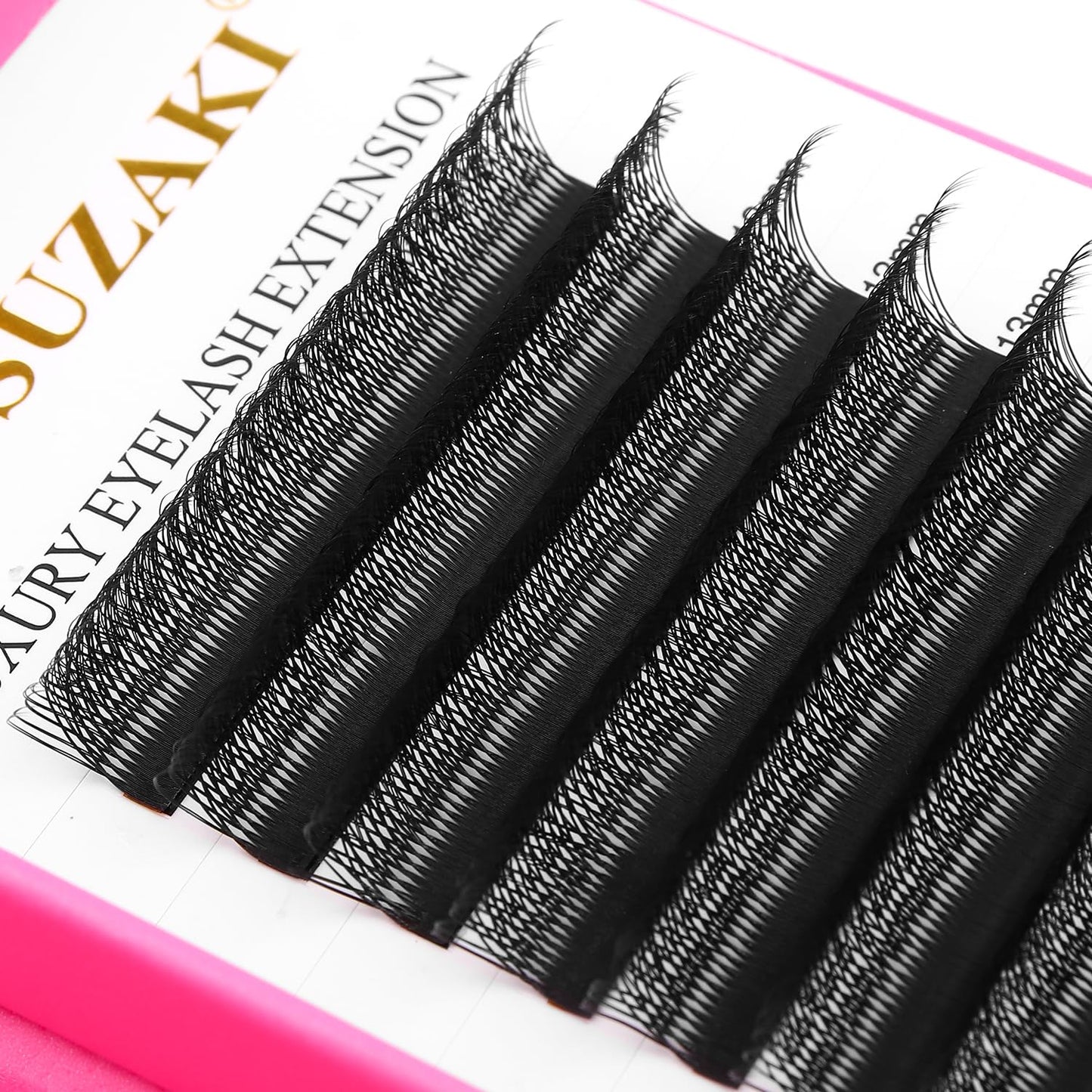 Lash Extensions Double Tips 3D Eyelash Extensions W Shape 0.07mm Thickness D Curl 14mm Premade Fans Easy Fan Volume Matte Black Crisscross Eyelashes(W-3D-Double Tips-0.07-D,14mm)