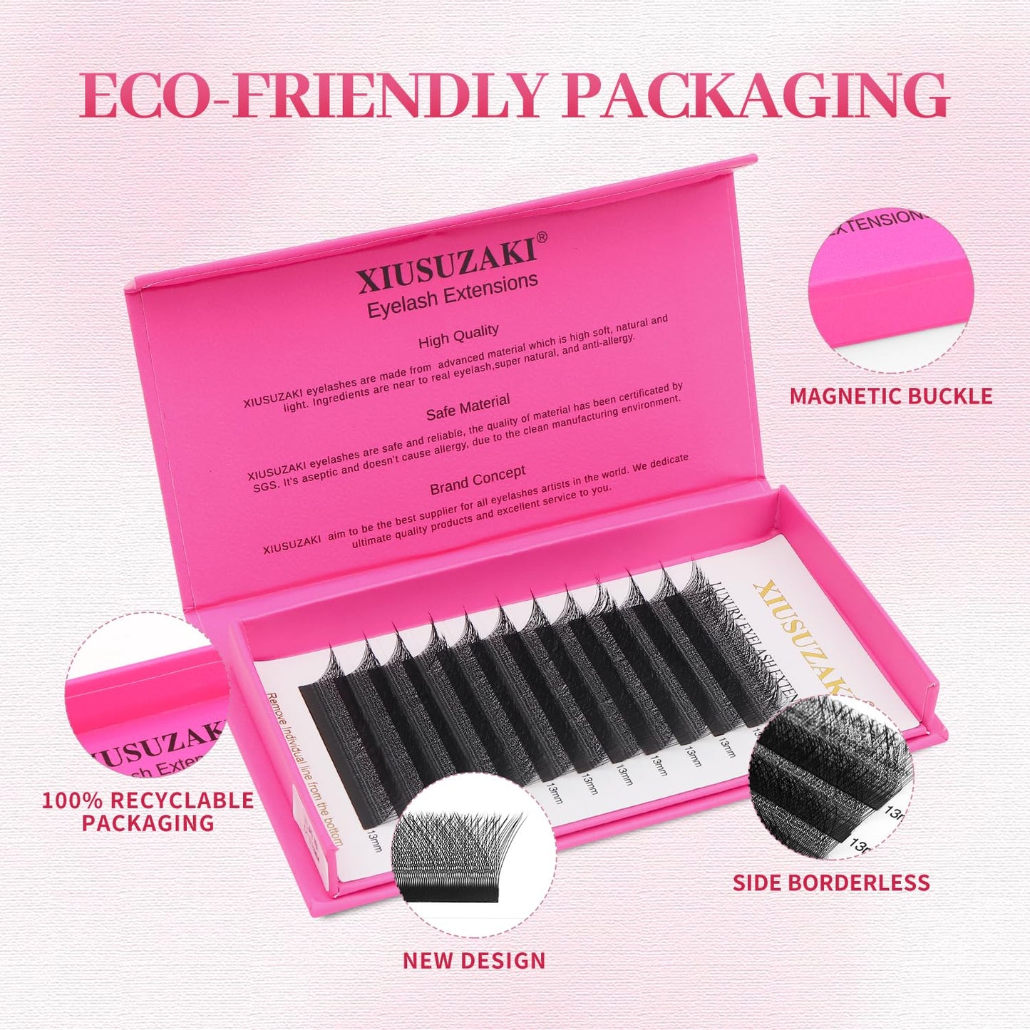 Lash Extensions 3D Eyelash Extensions W Lashes 0.07mm Thickness C Curl Lashes 8mm Soft Lash Trays Pestañas Pelo a Pelo Natural Matte Black False Eyelashes Individual Lashes(W-3D-0.07-C,8mm)
