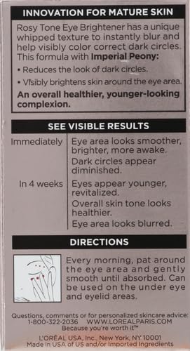 L'Oreal Paris Age Perfect Rosy Tone Anti-Aging Eye Cream, For Dark Circles & Wrinkles .5 oz