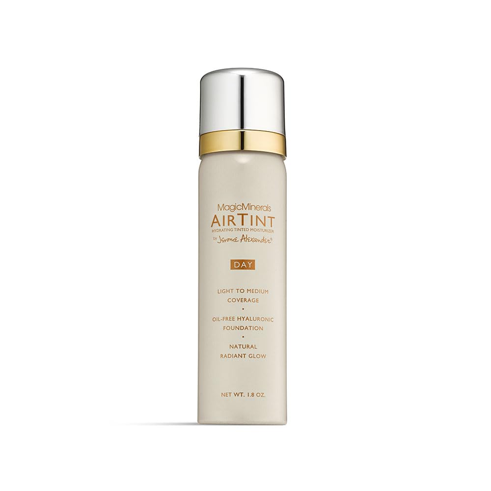Jerome Alexander MagicMinerals AirTint Tinted Moisturizer AirBrush Spray Light Shade | Tinted Moisturizer Spray with Anti-Aging Ingredients | Dark Espresso