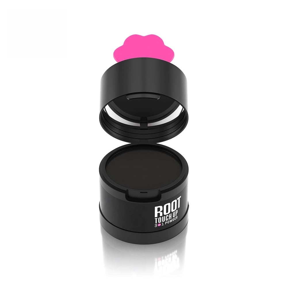 Gowwim Hairline Powder 2.0, Waterproof and Sweatproof Root Touch up Hair Color Temporary Grey Hair Coverage Touch up Hairline Powder for Women & Men Black