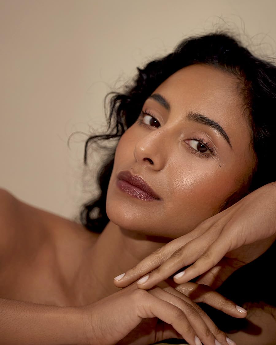 Henné Organics Luxury Lip Tint - Moisturizing, Sheer Natural Color - Nightfall (Dark Red)