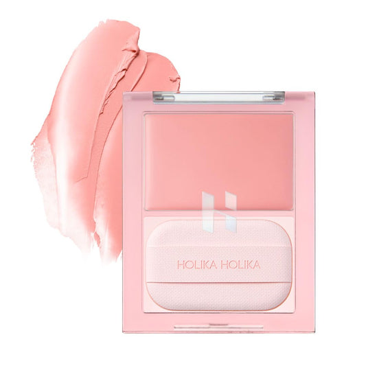 HOLIKA HOLIKA Colored Milk Cream Blush 03 HEY BUNNY: Glowing, Natural Makeup, Glossy Finish, Soft, Creamy Dough like texture, Shimmer, Radiant, Plumping, Cheek, Lightweight, Clean, Buildable