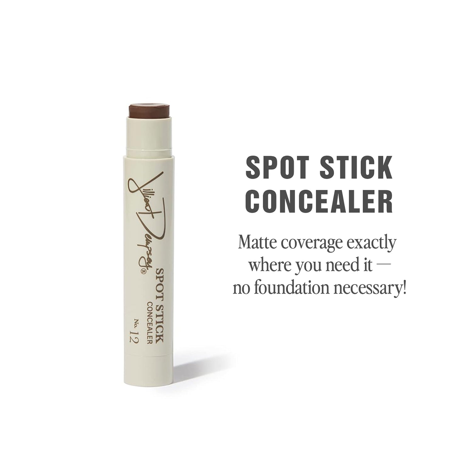 Jillian Dempsey Spot Stick Concealer | Easy Blending Matte Concealer for Blemishes & Uneven Skin Tones | Shade No. 12: Deep with Cool Undertones