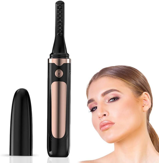 Heated Eyelash Curler, 2025 New Electric Eyelash Curler with LED Display, Portable Rechargeable Eye Lash Curlers Heated Makeup Tool for Women Girls (Black)