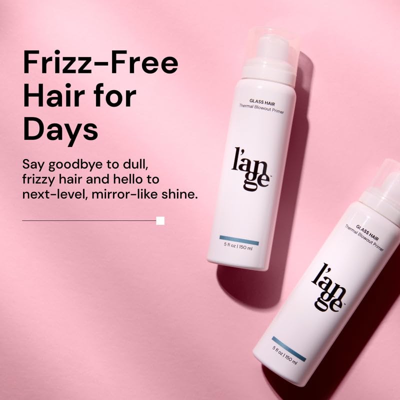 L'ANGE HAIR Glass Hair Thermal Blowout Primer | Heat Protectant Spray for Frizz Control & Shine | Blow Dry Support Styling Mist | For All Hair Types | 5 fl oz (2-Pack)