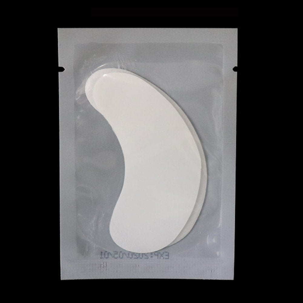 100 Pairs Set Under Eye Pads Disposable Eye Gel Patches for Eyelash Extensions Tool Kit, White Film
