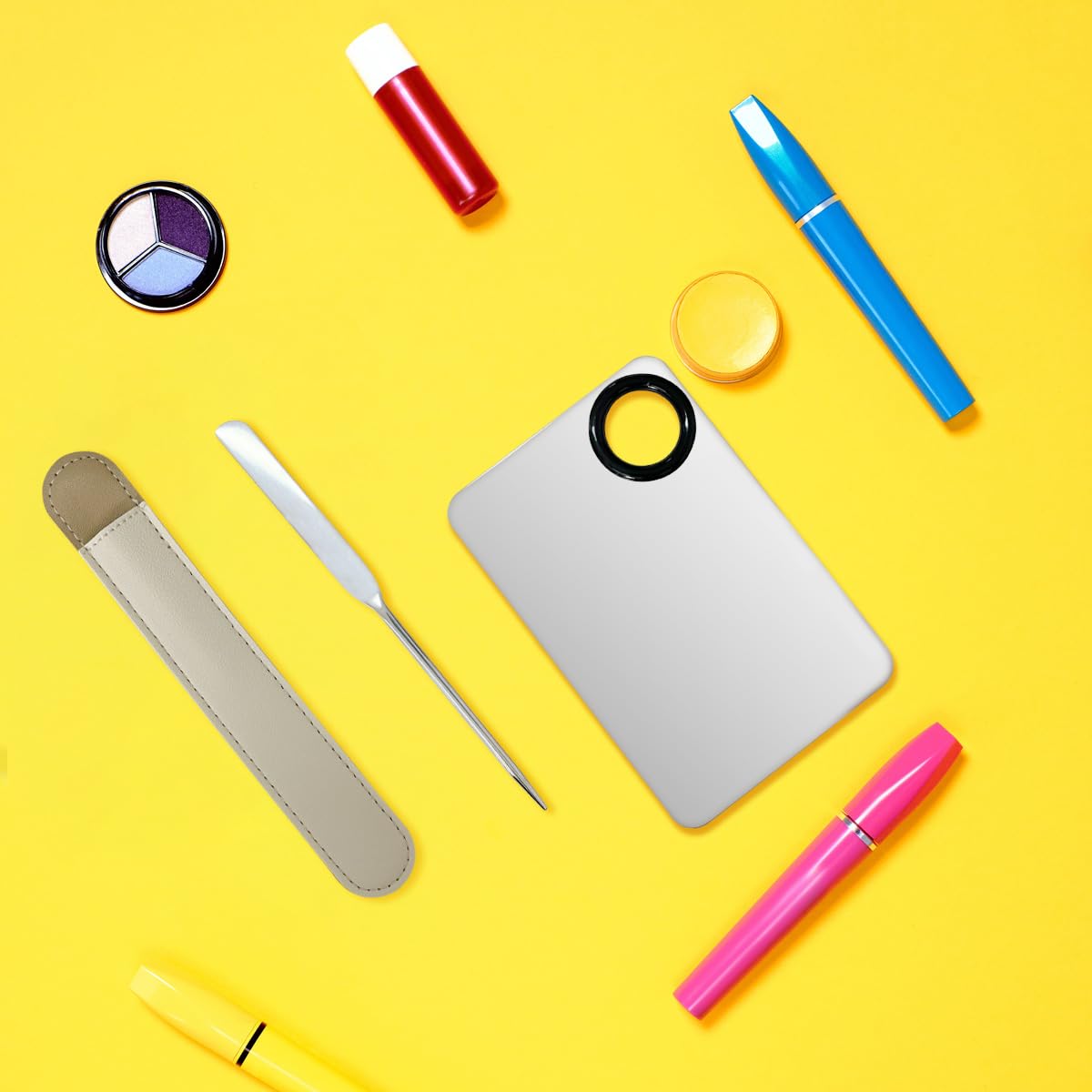 Korean Makeup Spatula Set, Professional Stainless Steel Makeup Spatula With Foundation Palette,Picasso Foundation Makeup stick Set