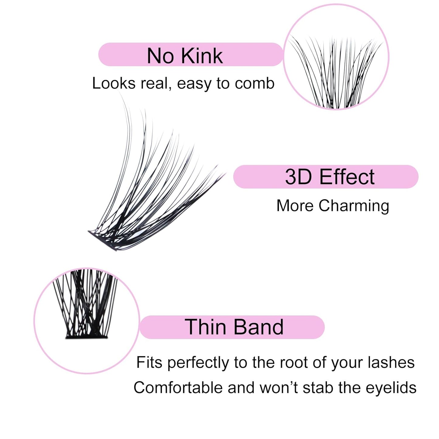 Lash Clusters LAUBESS Individual Lashes Waterproof Eyelash Clusters Mixed Tray Cluster Eyelash Extensions Soft Cluster Lashes for Beginners(20D/40D-0.07C-9-16)