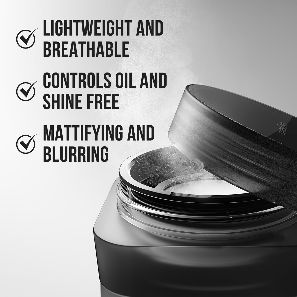 1.0 Soft Focus Setting Powder + Black Magnet Setting Spray, All Day Longlasting Makeup Set