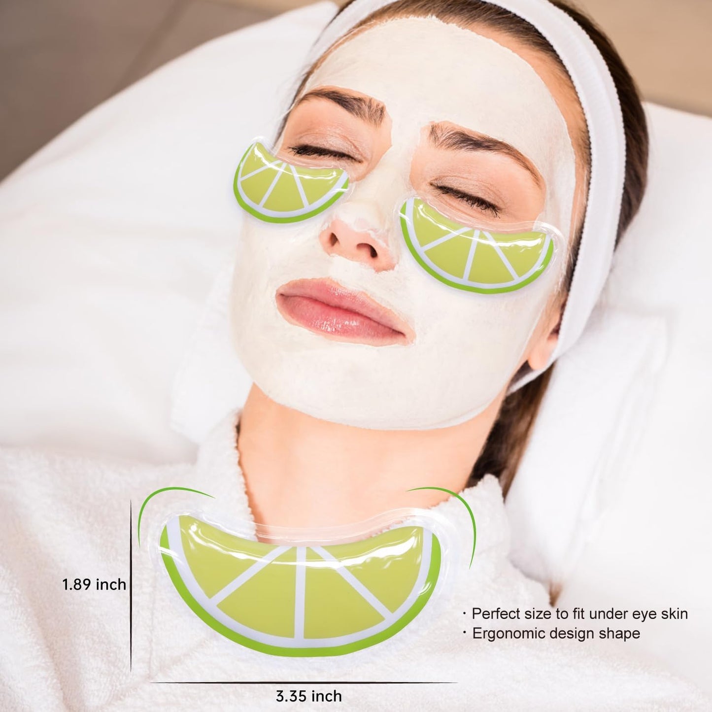 Gel Eye Ice Pack Reusable Cooling Ice Eye Pads and Under Eye Patches, Eye Hot Cold Pack for Eye Relax,Swelling, Eye Redness, Puffy Eyes (Lemon)