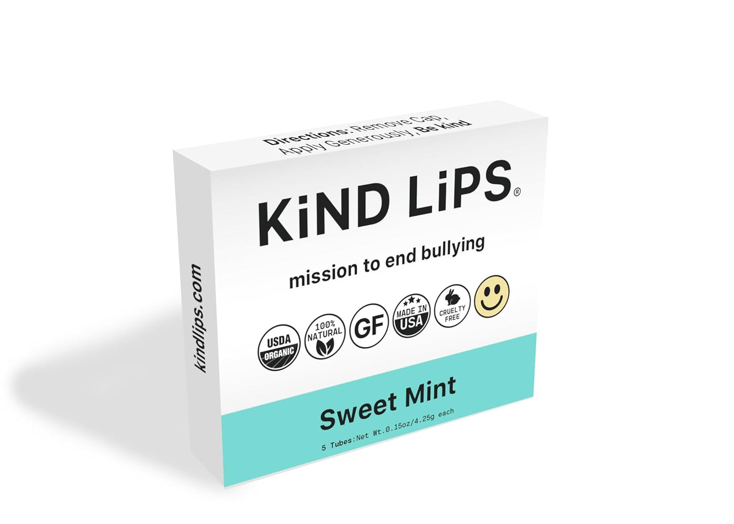 Kind Lips Sweet Mint Lip Balm 3-Pack - USDA Organic, Natural Chapstick Alternative for Dry Lips | Gluten-Free, Cruelty-Free