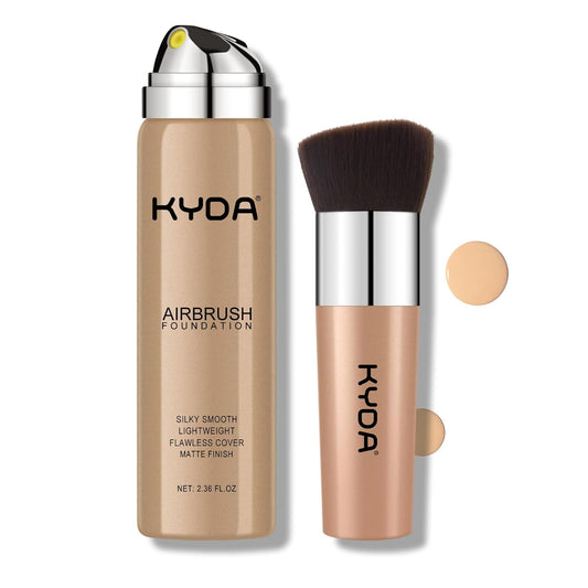 KYDA AirBrush Foundation Spray, Silky Foundation Mist Makeup, Flawless Coverage for Smooth Creamy Nude Finish, Breathable Blendable Lasting Formula, Moisturizing Makeup Primer-#310 Sunny Beige