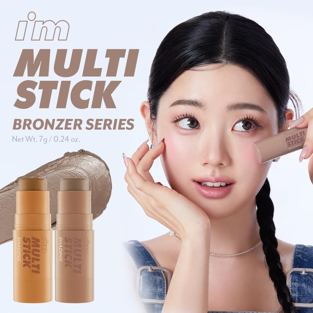 I'M MEME Shading - I'm Multi Stick 001 Bronzer | Easy Blending, Matte Finish, Suitable for Beginners, Lightweight Formula, Natural Contour Makeup, Daily Use, Natural Blur Effect, 0.24 Oz