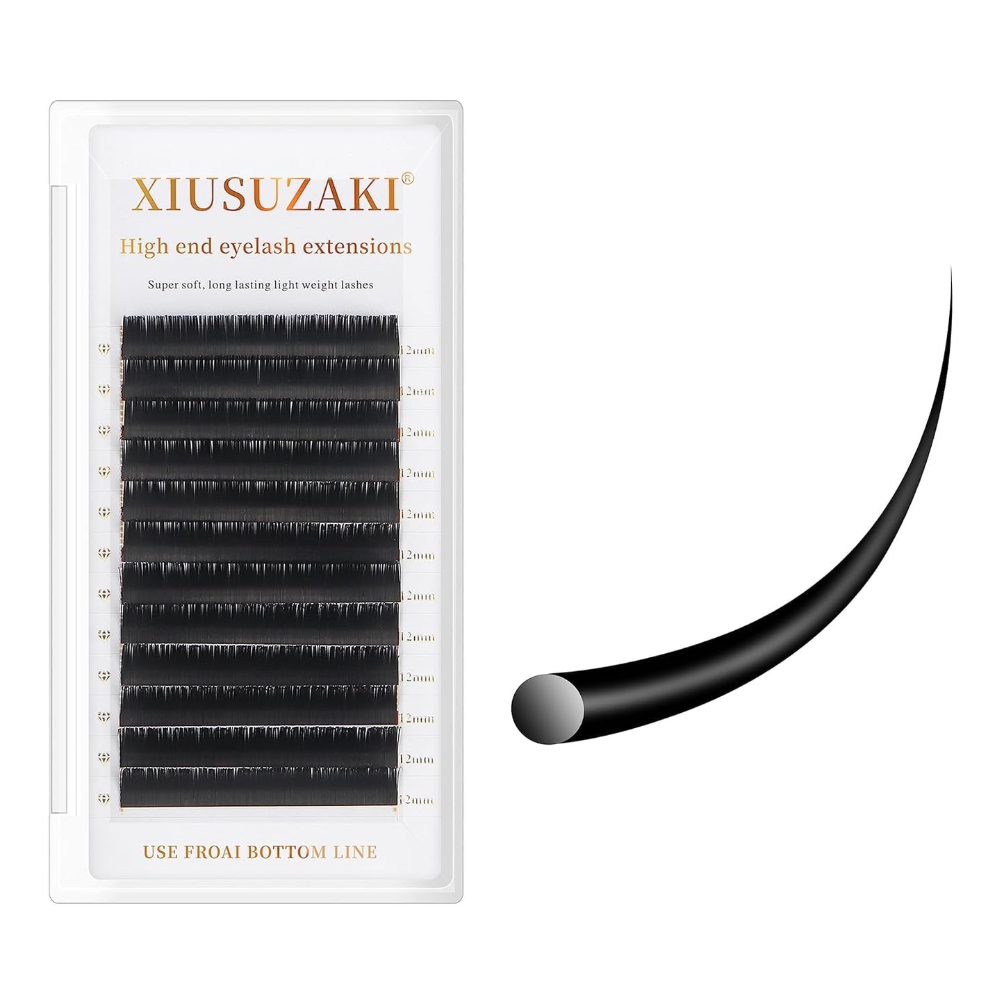 Lash Extensions Supplies Eyelash Extensions 0.05/0.07/0.15mm Thickness Classic Lashes C/D Curl 12mm individual lashes Matte Black Volume Lashes Soft Professional Use(0.05-D,12mm)