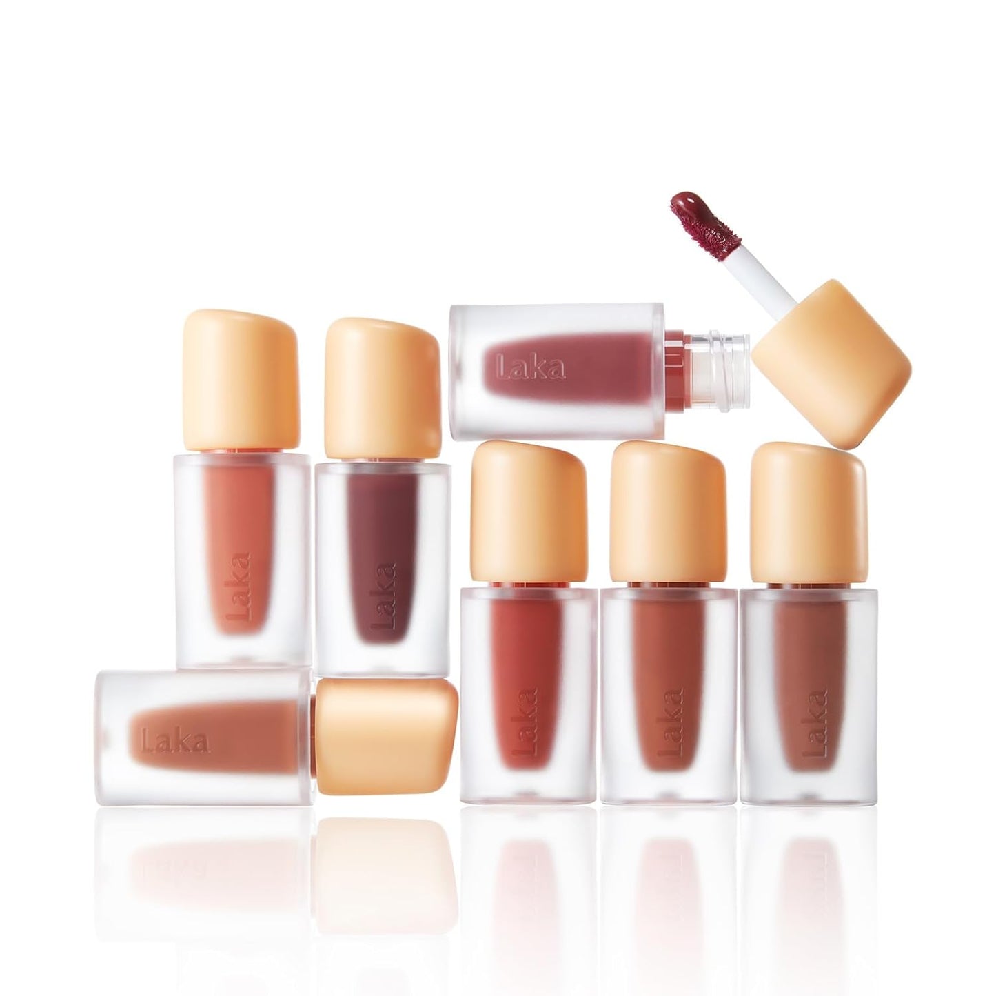 Laka Fruity Glam Tint, 4.5g/0.15 oz., Glowing Lip Stain with Wide Color Spectrum, Hydrating & Lightweight Texture, Long-Lasting Bold Stain, Non-Sticky, Vegan, K-Beauty (#123 Unsweet Berry)