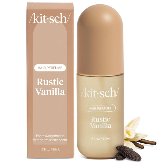 Kitsch Hair Perfume for Women - Rustic Vanilla | Clean, Deodorizing & Patented Odor-Eliminating Technology Hair Spray & Body Mist - Freshen Hair, Pillows - Warm Tonka, Vanilla & Cedar Blend - 50 mL