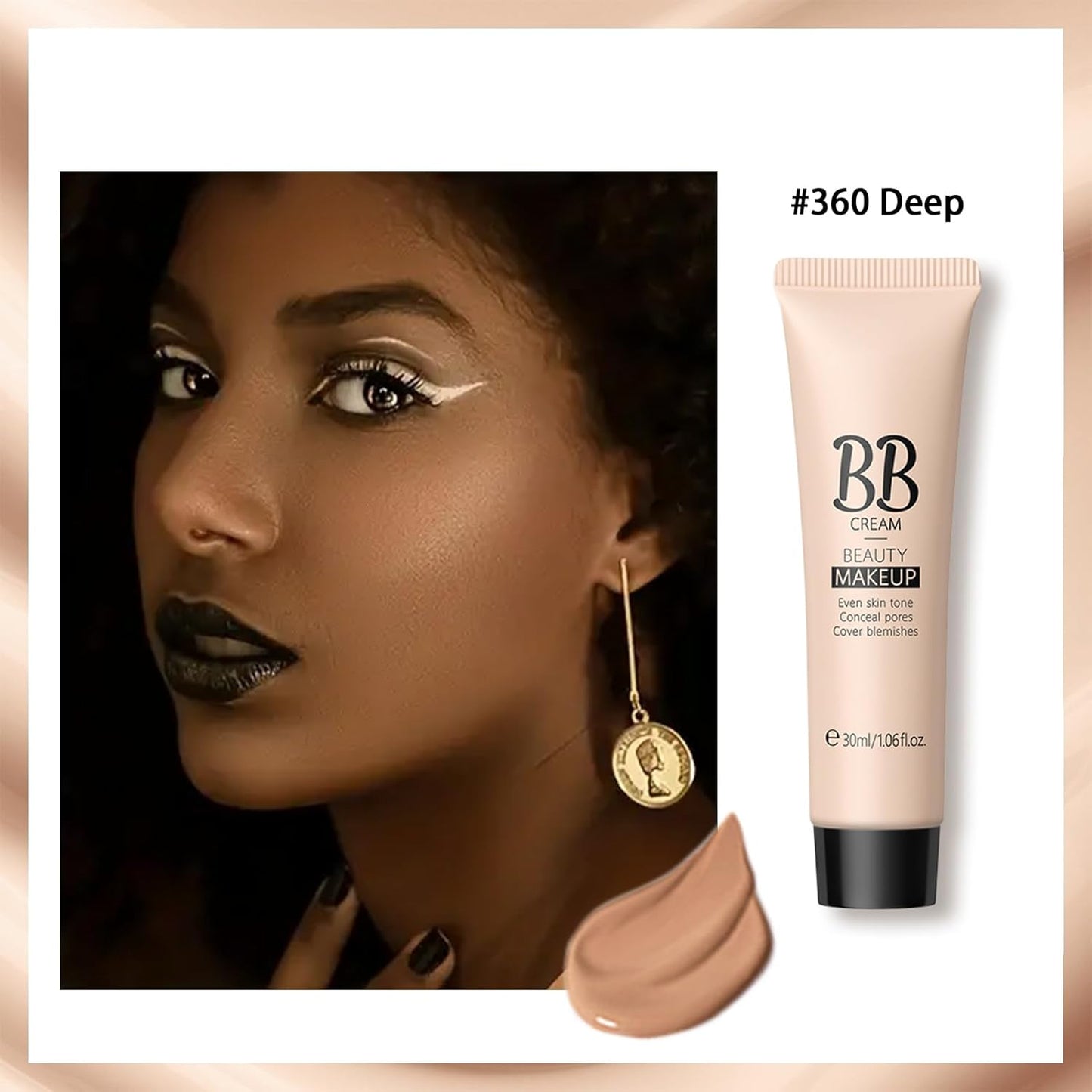 KWOLYKIM 2PCS Hydrating Makeup BB Cream, Tinted Moisturizer Face Makeup BB Cream Foundation Waterproof Concealer Brighten Color Correcting Cream Nude Makeup Long Lasting for All Skin(Deep)