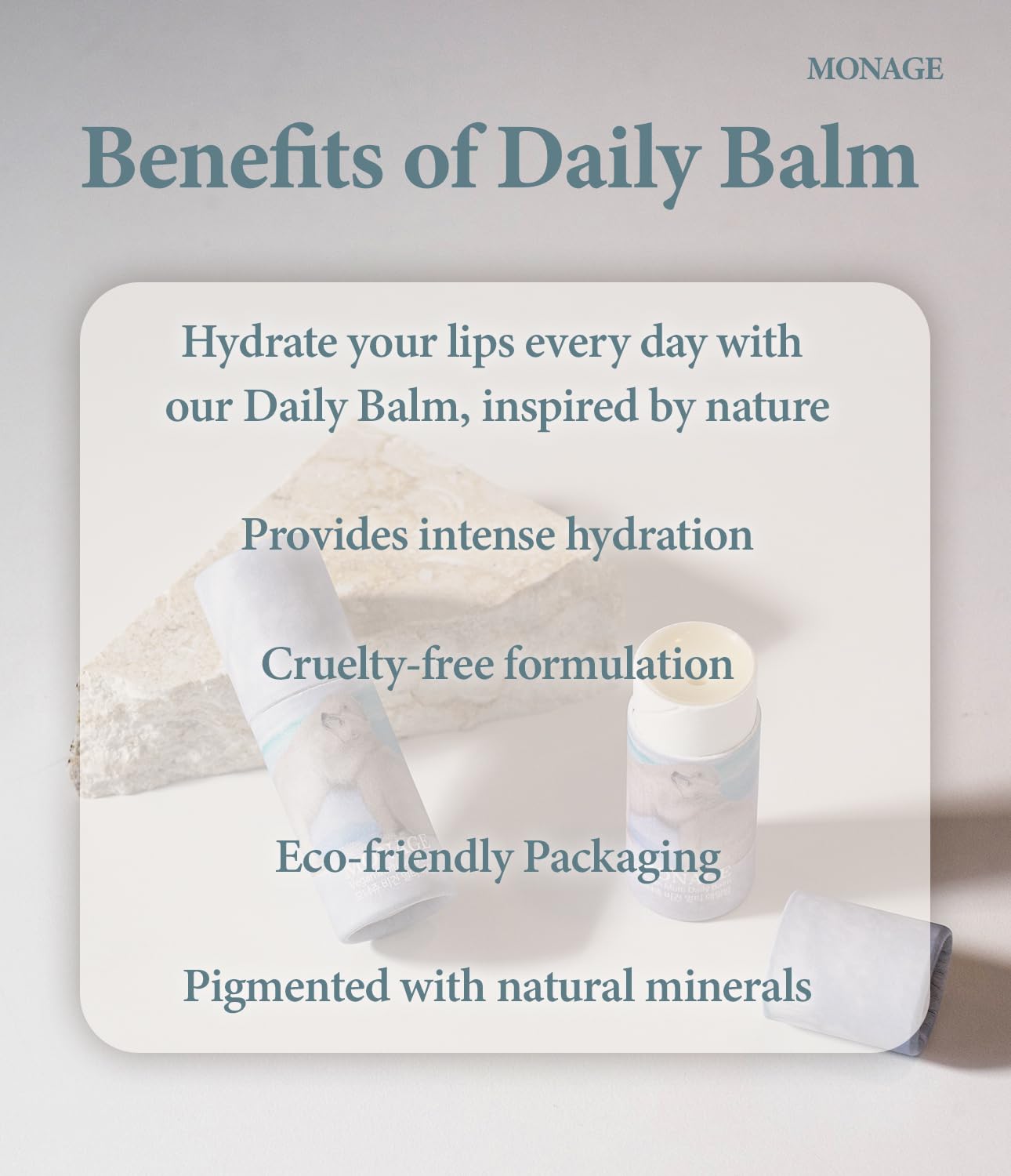 Korea Vegan & Nourishing & Moisturizing Lip Care Made from 100% Natural Ingredients, Organic Moisturizer for Dry, Cracked Lips & Skin, Everyday Lip Balm, Daily, 0.38 Ounce