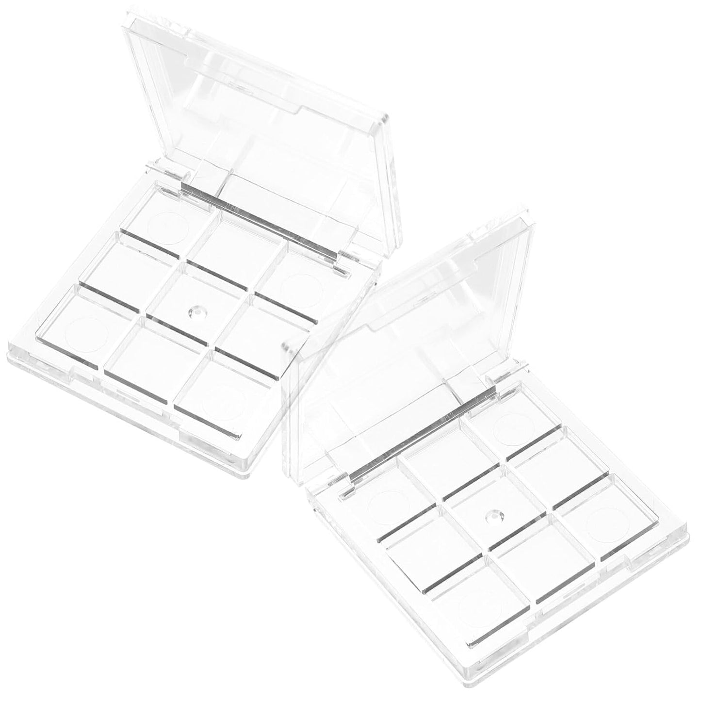 Healifty 2pcs Empty Lipstick Palette 9 Grids Diy Eyeshadow Powder Blush Lipstick Palette Empty Highlighters Container for Women