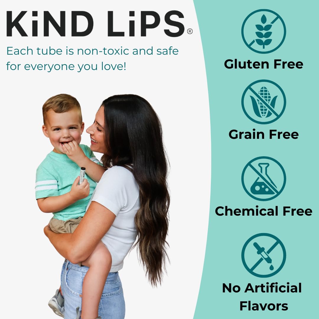 Kind Lips Georgia Peach Lip Balm 2-Pack - USDA Organic, Natural Chapstick Alternative for Dry Lips | Gluten-Free, Cruelty-Free