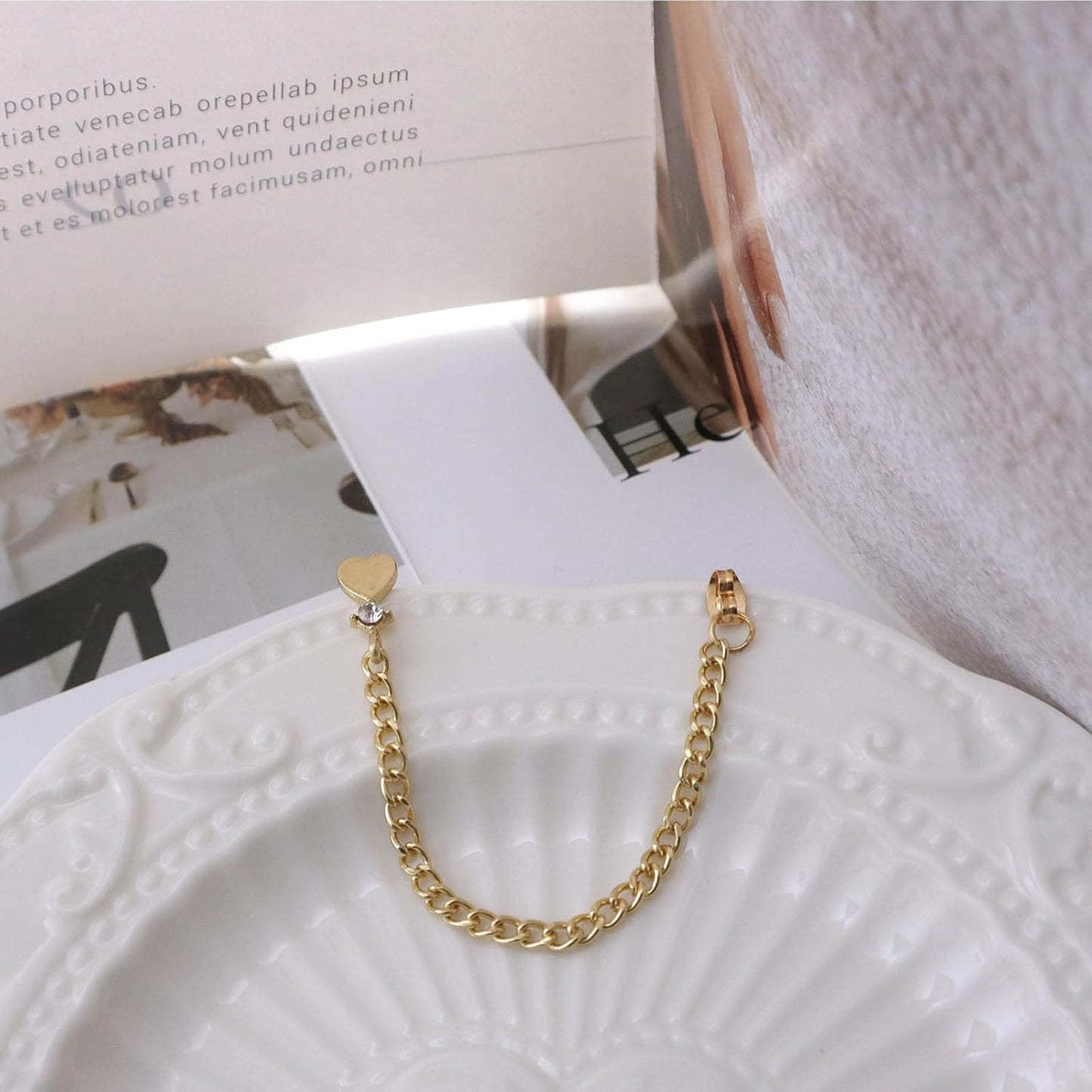 Heart Jacket Earring for Women Gold Love Heart Stud Earring Long Chain Drop Earring Tiny Crystal Star Earring Vintage Chain Link Earring Jewelry for Girls Gifts