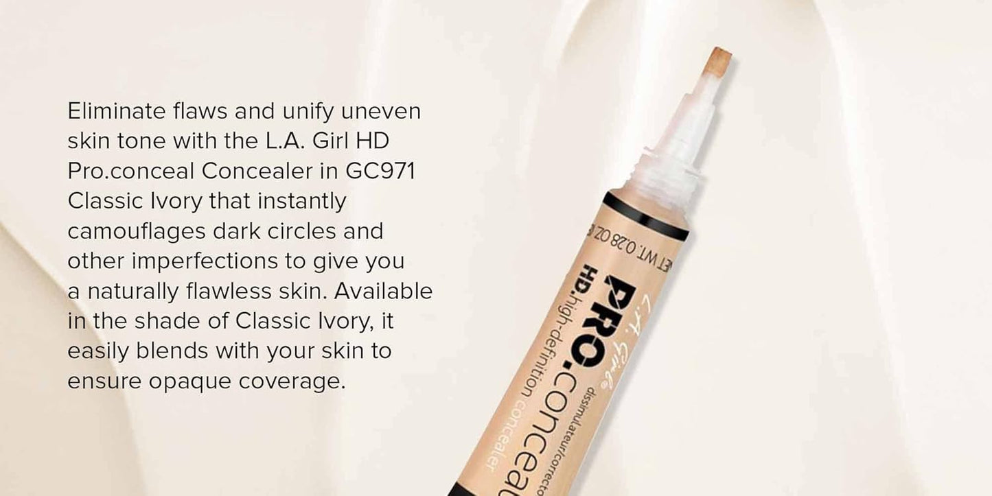 LA Girl Pro High Definition Concealer (1, GC 971 Classic Ivory), 16 Ounce