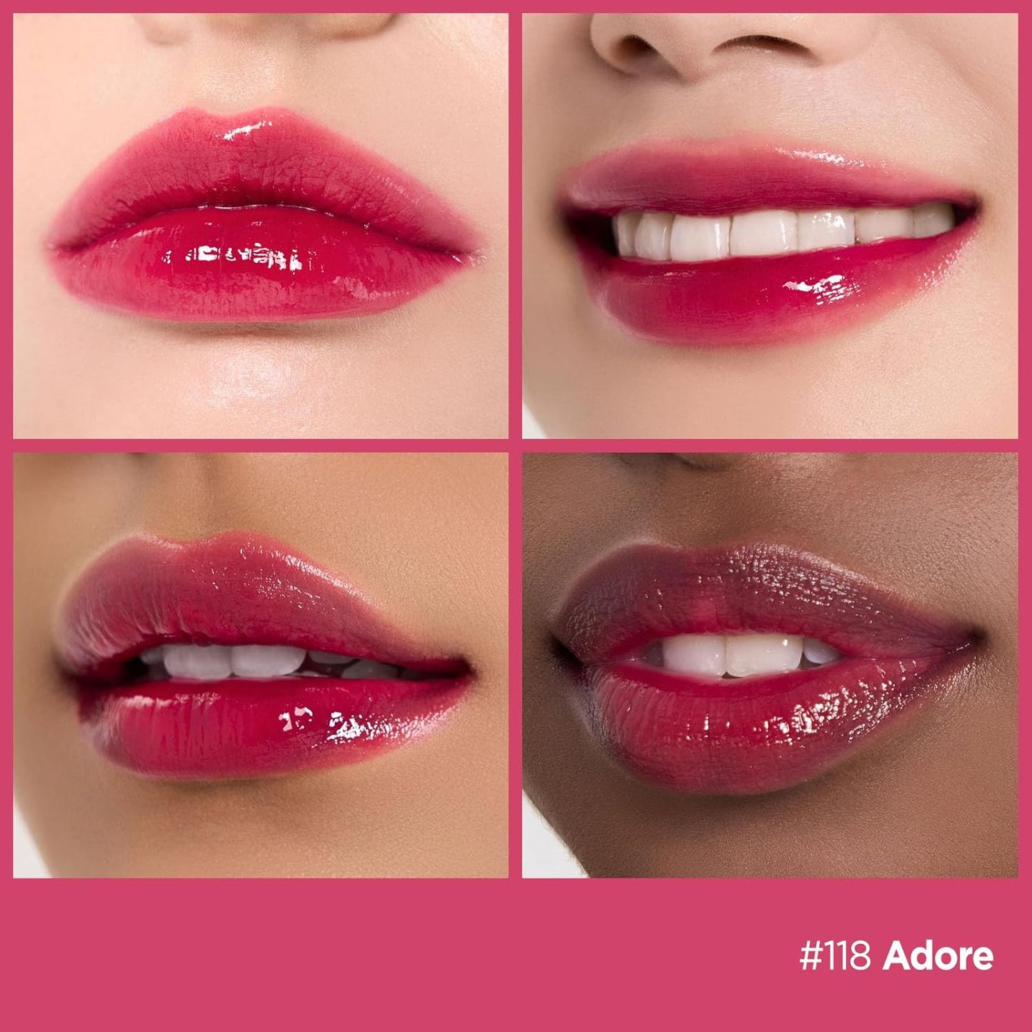 Laka Fruity Glam Lip Tint Mini, Glowing Lip Stain with Wide Color Spectrum, Hydrating & Lightweight Texture, Long-Lasting Bold Stain, Non-Sticky, Vegan, K-Beauty (#118 Adore)