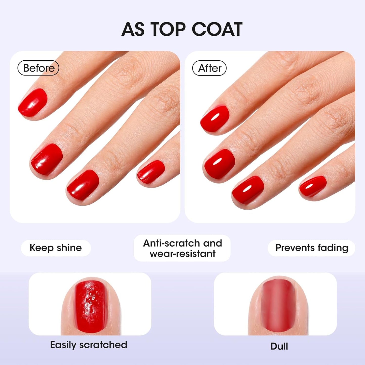 GELLEN 3-In-1 Clear Nail Polish Base Top Coat, Nail Strengthener and Growth, Hydrate Strengthen Nourish Damaged Dry Nails, Keratin & Vitamin E Formula, Air Dry, Hema Free, Non-toxic, Anti-yellowing