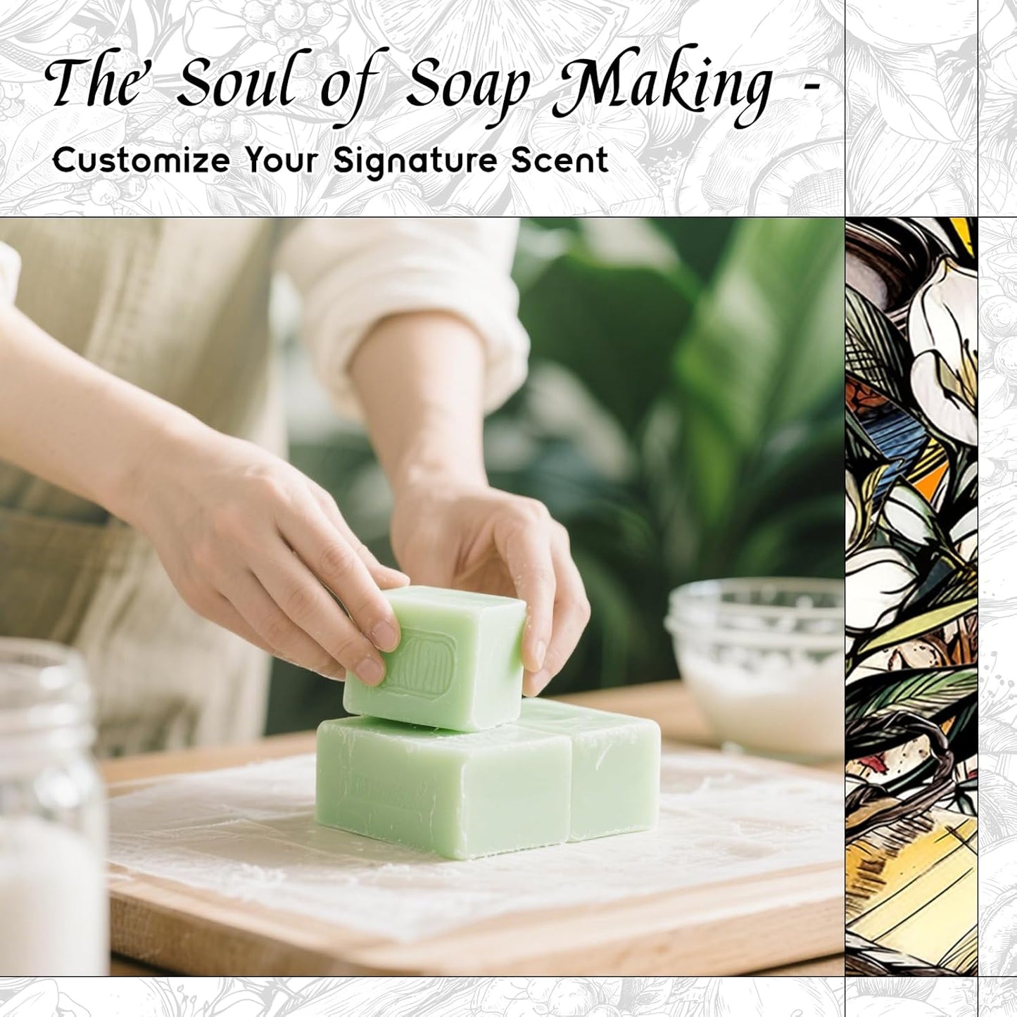 HIQILI Green Apples & Cucumbers Fragrance Oil for Candle, Soap, Perfume Making, Inspired by D.Ka-Ran B.De-Licious, Fresh Scents, Add to Skin & Hair Care Products - 1 Fl Oz