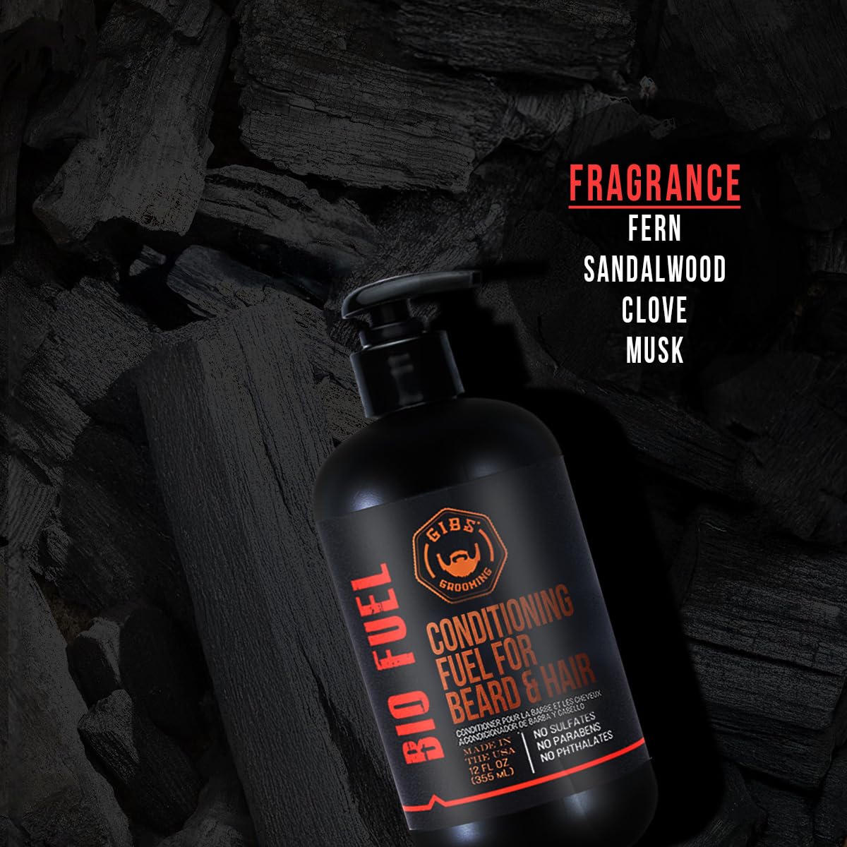 GIBS Grooming Biofuel Conditioning Fuel for Beard & Hair, 12 Fl Oz(Pack of 1)