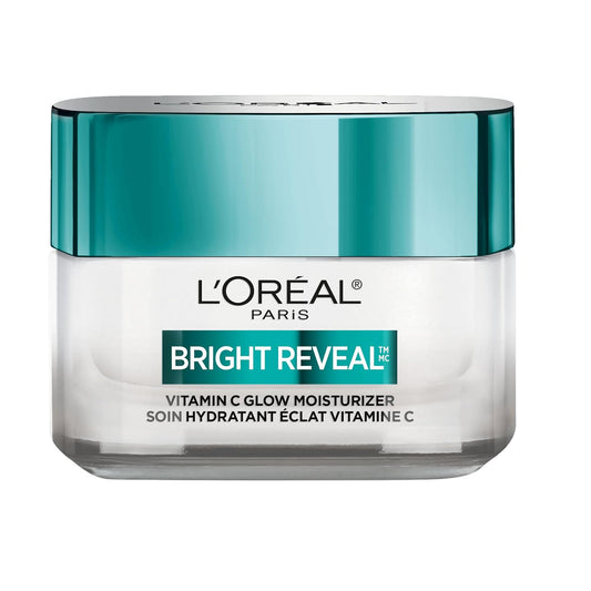 L'Oreal Paris Bright Reveal Vitamin C Glow Moisturizer, Supercharged Facial Moisturizer to Brighten Skin, Even Tone and Hydrate for 72HRs, Includes SPF 50 Sample