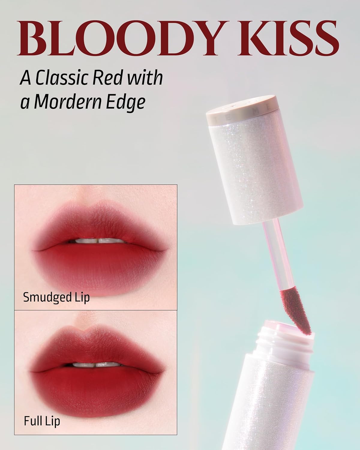 HEVVYMAKEUP Blurring Effect Lip Tint - Airy Velvet Matte Lips - Vegan, Longwear, Vibrant, Buildable Creamy Soft Texture - Korean Lip Makeup, Bloody Kiss, 0.13 fl.oz.