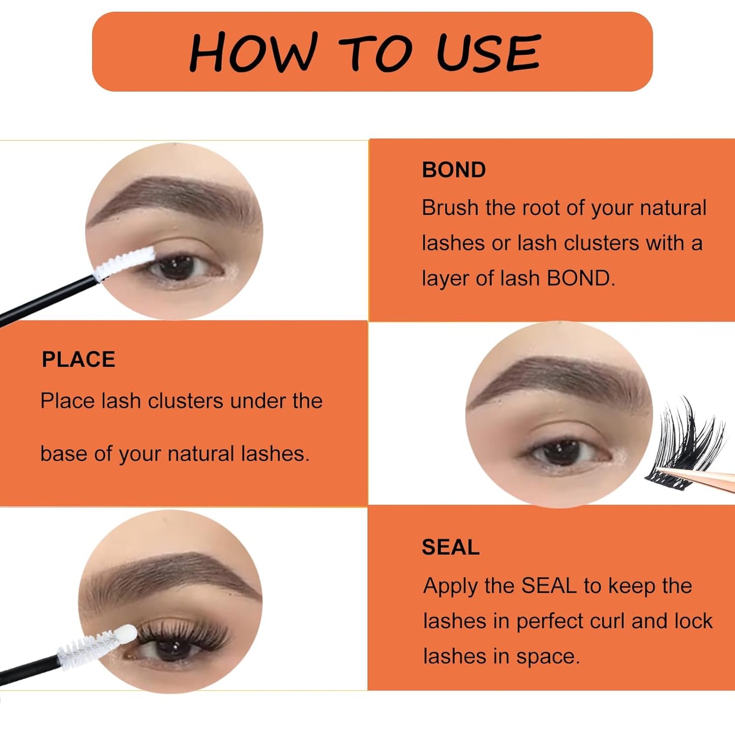 Lash Clusters Kit Wispy Eyelash Clusters DIY Lash Extension Kit with Lash Bond and Seal Waterproof Lash Glue Remover Tweezers Brush Cluster Eyelash Extensions Kit (Magic-0.07D-Mix8-16)