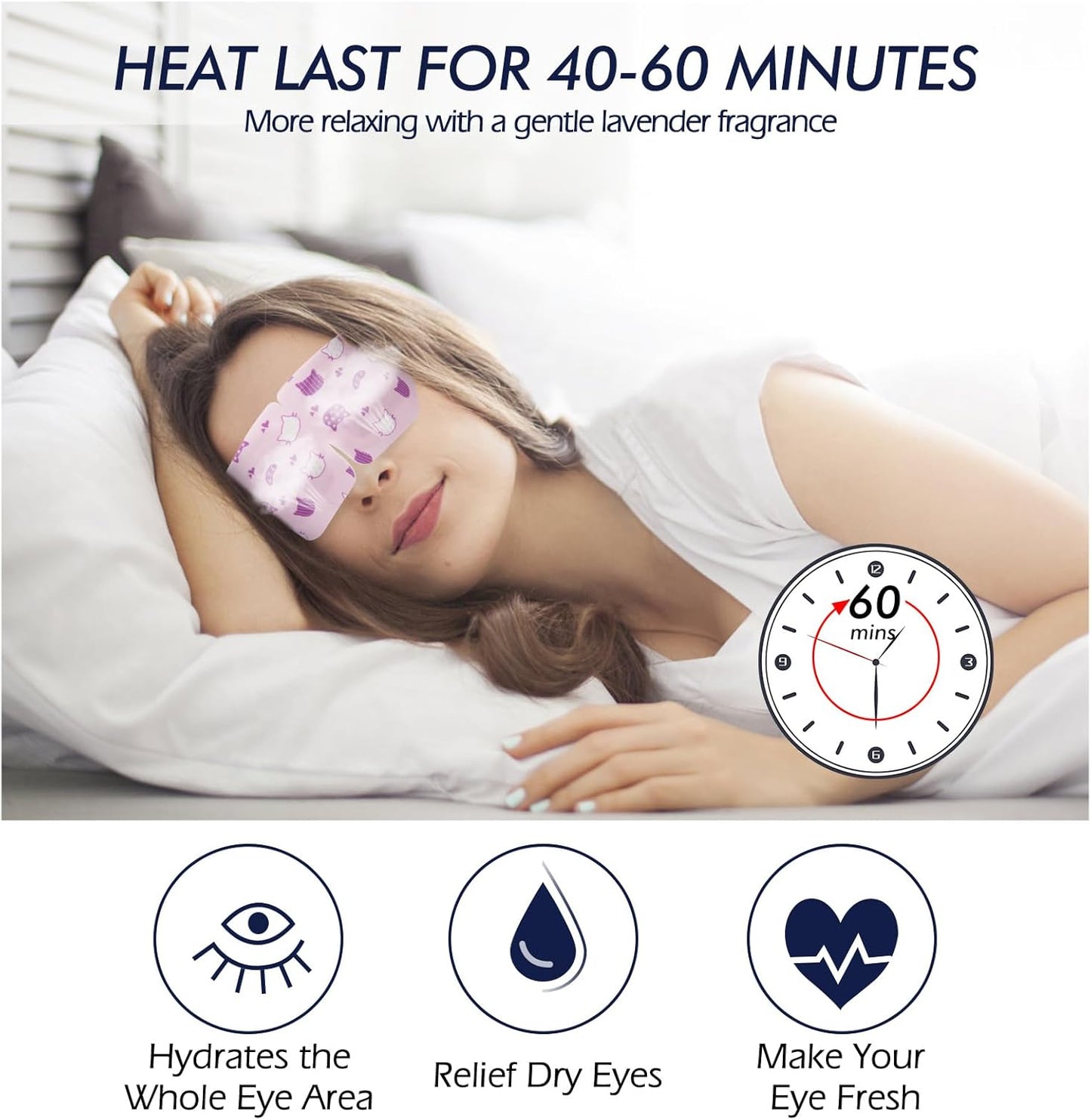 Jekeno Steam Eye Mask, 30 Packs Eye Masks for Dry Eyes Dark Circles and Puffiness, 40-60 Minutes Self Heated Steam Warm Eye Mask, Christmas Spa Gifts for Women