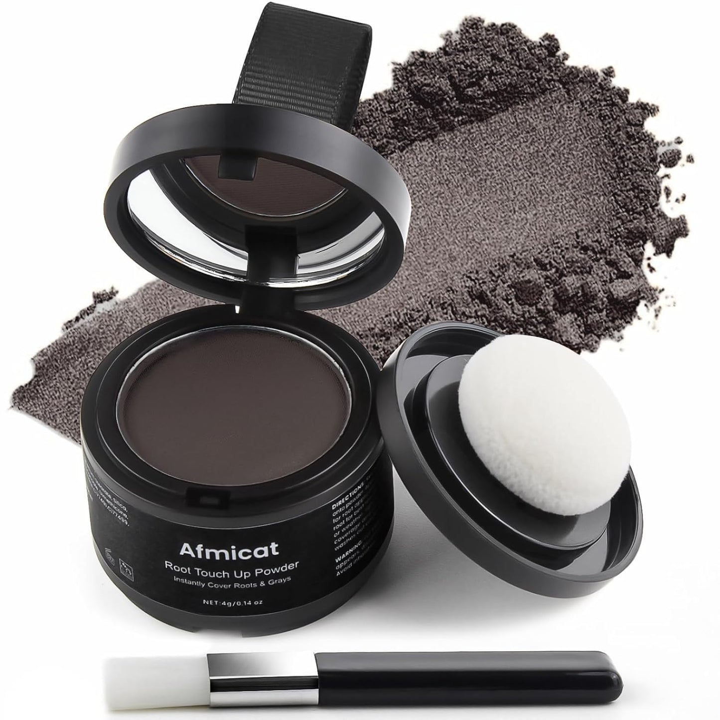 Instant Hairline Powder, Root Touch Up Hair Color for Gray Coverage and Thinning Hair, Root Cover Up Conceals Hair Loss & Bald Spots, Natural and Non-Greasy Hair Color for Women & Men, Dark-Brown